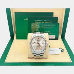 Pre Owned Rolex Oyster Perpetual 124300 Automatic Silver Stainless Steel Men's Wristwatch 41 mm