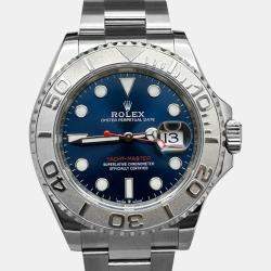 Pre Owned Rolex Yacht Master 126622 Automatic Blue Platinum Stainless Steel Men's Wristwatch 40 mm