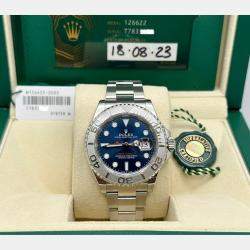 Pre Owned Rolex Yacht Master 126622 Automatic Blue Platinum Stainless Steel Men's Wristwatch 40 mm