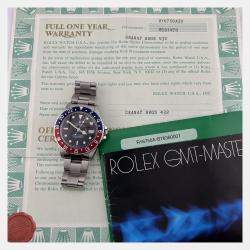 Pre Owned Rolex GMT Master 16750 Automatic Black Spider Dial Stainless Steel Men's Wristwatch 40 mm