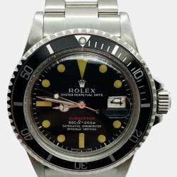 Pre Owned Rolex Submariner 1680 Automatic Black Stainless Steel Men's Wristwatch 40 mm