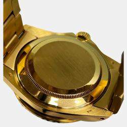 Pre Owned Rolex Submariner 16808 Automatic Blue 18k Yellow Gold Men's Wristwatch 40 mm