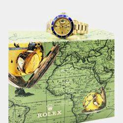 Pre Owned Rolex Submariner 16618 Automatic Gold diamonds 18k Yellow Gold Men's Wristwatch 40 mm