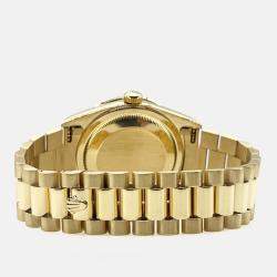 Pre Owned Rolex Day Date 18348 Automatic Gold diamonds 18k Yellow Gold Men's Wristwatch 36 mm