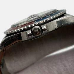 Pre Owned Rolex GMT Master 16750 Automatic Black Spider Dial Stainless Steel Men's Wristwatch 40 mm