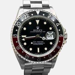 Pre Owned Rolex GMT Master 16700 Automatic Black Stainless Steel Men's Wristwatch 40 mm