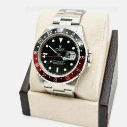 Pre Owned Rolex GMT Master 16700 Automatic Black Stainless Steel Men's Wristwatch 40 mm