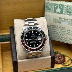 Pre Owned Rolex GMT Master 16700 Automatic Black Stainless Steel Men's Wristwatch 40 mm