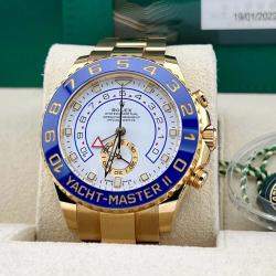 Pre Owned Rolex Yacht Master II 116688 Automatic White 18k Yellow Gold Men's Wristwatch 44 mm