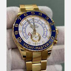 Pre Owned Rolex Yacht Master II 116688 Automatic White 18k Yellow Gold Men's Wristwatch 44 mm