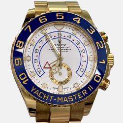 Pre Owned Rolex Yacht Master II 116688 Automatic White 18k Yellow Gold Men's Wristwatch 44 mm