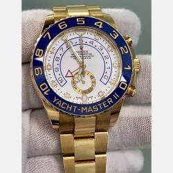 Pre Owned Rolex Yacht Master II 116688 Automatic White 18k Yellow Gold Men's Wristwatch 44 mm
