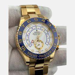Pre Owned Rolex Yacht Master II 116688 Automatic White 18k Yellow Gold Men's Wristwatch 44 mm