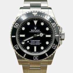 Pre Owned Rolex Submariner 124060 Automatic Black Stainless Steel Men's Wristwatch 41 mm
