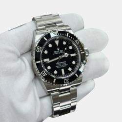 Pre Owned Rolex Submariner 124060 Automatic Black Stainless Steel Men's Wristwatch 41 mm