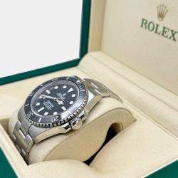Pre Owned Rolex Submariner 124060 Automatic Black Stainless Steel Men's Wristwatch 41 mm