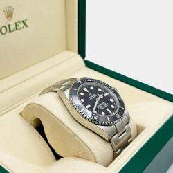 Pre Owned Rolex Submariner 124060 Automatic Black Stainless Steel Men's Wristwatch 41 mm