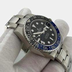 Pre Owned Rolex GMT Master II 126710BLNR Automatic Black 18k White Gold Stainless Steel Men's Wristwatch 40 mm