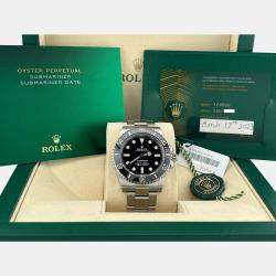 Pre Owned Rolex Submariner 124060 Automatic Black Stainless Steel Men's Wristwatch 41 mm