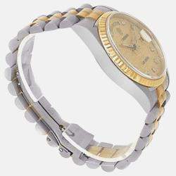 Pre Owned Rolex Day-Date President 18239 Automatic Champagne Dial 18k White Gold Tridor Men's Wristwatch 36 mm