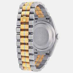 Pre Owned Rolex Day-Date President 18239 Automatic Champagne Dial 18k White Gold Tridor Men's Wristwatch 36 mm