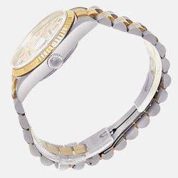 Pre Owned Rolex Day-Date President 18239 Automatic Champagne Dial 18k White Gold Tridor Men's Wristwatch 36 mm
