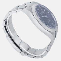 Pre Owned Rolex Oyster Perpetual 114300 Automatic Blue Dial Stainless Steel Men's Wristwatch 39 mm