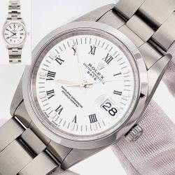 Pre Owned Rolex Oyster Perpetual Date 15200 Automatic White Dial Stainless Steel Men's Wristwatch 34 mm