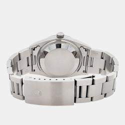 Pre Owned Rolex Oyster Perpetual Date 15200 Automatic White Dial Stainless Steel Men's Wristwatch 34 mm