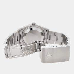Pre Owned Rolex Oyster Perpetual Date 15200 Automatic White Dial Stainless Steel Men's Wristwatch 34 mm