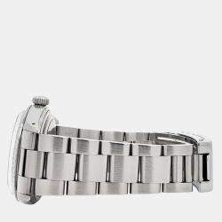 Pre Owned Rolex Datejust 16030 Automatic White Buckley Roman Dial Stainless Steel Men's Wristwatch 36 mm