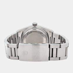 Pre Owned Rolex Datejust 16030 Automatic White Buckley Roman Dial Stainless Steel Men's Wristwatch 36 mm