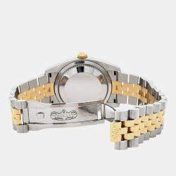 Pre Owned Rolex Datejust 116233 Automatic White Roman Dial 18k Yellow Gold Stainles Steel Men's Wristwatch 36 mm