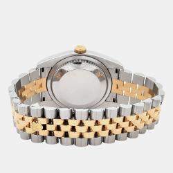 Pre Owned Rolex Datejust 116233 Automatic White Roman Dial 18k Yellow Gold Stainles Steel Men's Wristwatch 36 mm