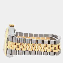 Pre Owned Rolex Datejust 116233 Automatic White Roman Dial 18k Yellow Gold Stainles Steel Men's Wristwatch 36 mm