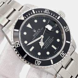 Pre Owned Rolex Submariner 16610 Automatic Black Dial Stainless Steel Men's Wristwatch 40 mm