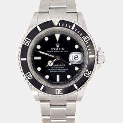 Pre Owned Rolex Submariner 16610 Automatic Black Dial Stainless Steel Men's Wristwatch 40 mm