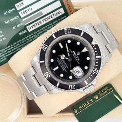 Pre Owned Rolex Submariner 16610 Automatic Black Dial Stainless Steel Men's Wristwatch 40 mm