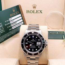 Pre Owned Rolex Submariner 16610 Automatic Black Dial Stainless Steel Men's Wristwatch 40 mm