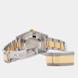 Pre Owned Rolex Datejust II 116333 Automatic Black Roman Dial 18k Yellow Gold Stainless Steel Men's Wristwatch 41 mm