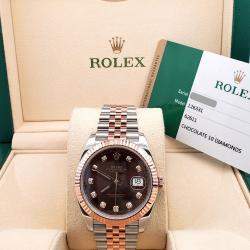 Pre Owned Rolex Datejust 126331 Automatic Diamond Dial 18k Rose Gold Stainless Steel Men's Wristwatch 41 mm