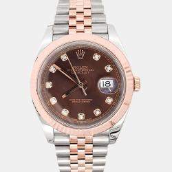 Pre Owned Rolex Datejust 126331 Automatic Diamond Dial 18k Rose Gold Stainless Steel Men's Wristwatch 41 mm