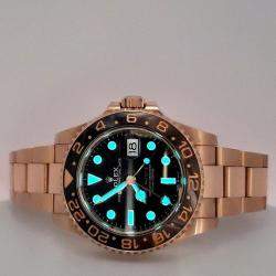 Pre Owned Rolex GMT-Master II Rootbeer 126715CHNR Automatic Black Dial 18K Rose Gold Men's Wristwatch 40 mm