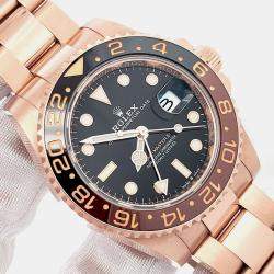 Pre Owned Rolex GMT-Master II Rootbeer 126715CHNR Automatic Black Dial 18K Rose Gold Men's Wristwatch 40 mm