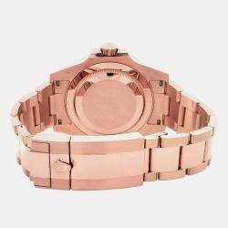 Pre Owned Rolex GMT-Master II Rootbeer 126715CHNR Automatic Black Dial 18K Rose Gold Men's Wristwatch 40 mm