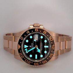 Pre Owned Rolex GMT-Master II Rootbeer 126715CHNR Automatic Black Dial 18K Rose Gold Men's Wristwatch 40 mm