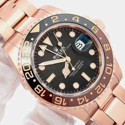 Pre Owned Rolex GMT-Master II Rootbeer 126715CHNR Automatic Black Dial 18K Rose Gold Men's Wristwatch 40 mm