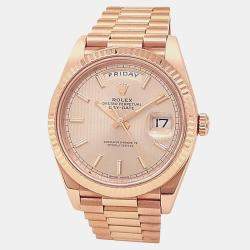 Pre Owned Rolex Day-Date 228235 Automatic Sundust Dial 18k Everose Gold Men's Wristwatch 40mm