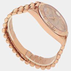 Pre Owned Rolex Day-Date 228235 Automatic Sundust Dial 18k Everose Gold Men's Wristwatch 40mm