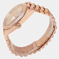 Pre Owned Rolex Day-Date 228235 Automatic Sundust Dial 18k Everose Gold Men's Wristwatch 40mm